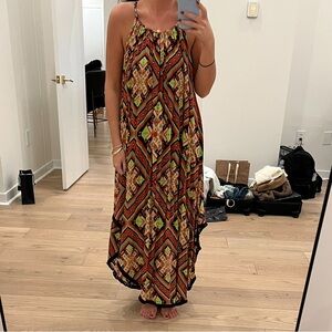 Size small boho tank dress fringe bottom